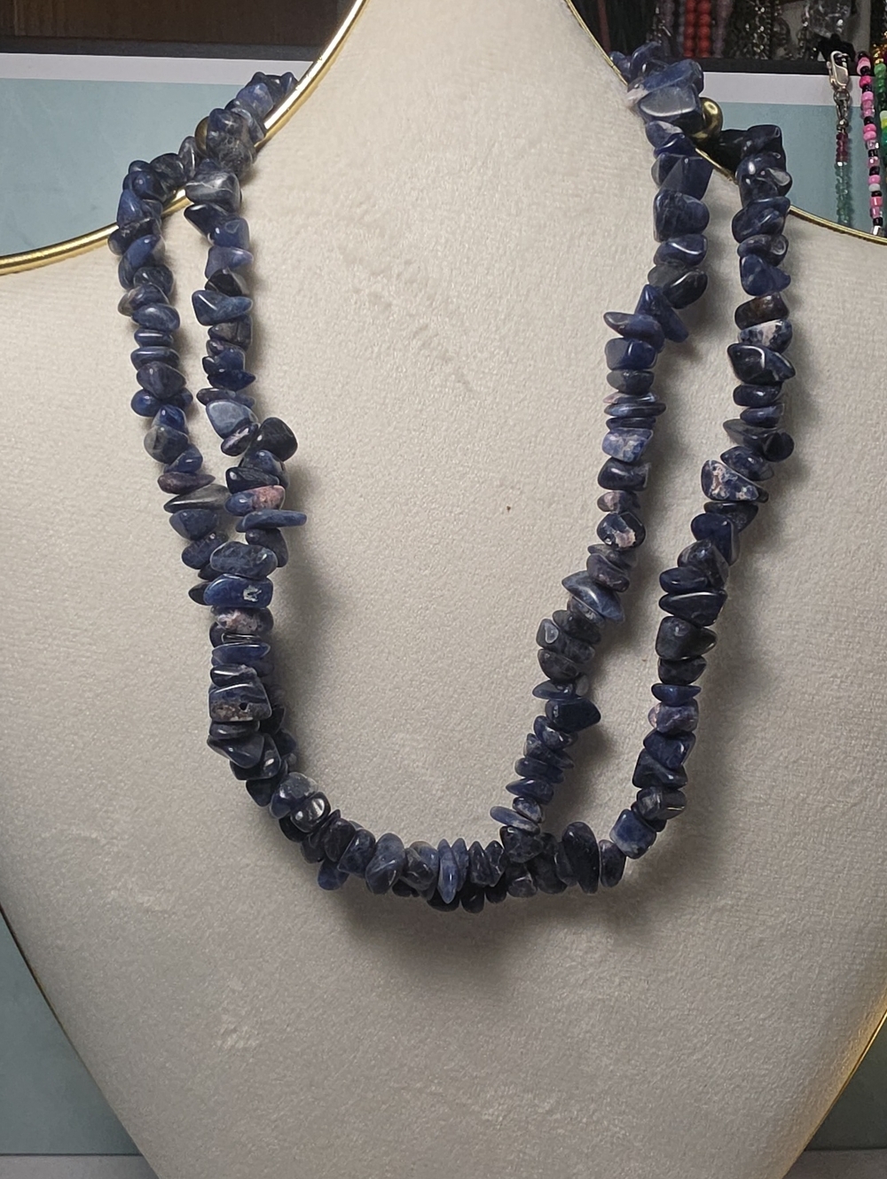Sodalite Chip Bead Necklace — Deep Blue Women’s Necklace